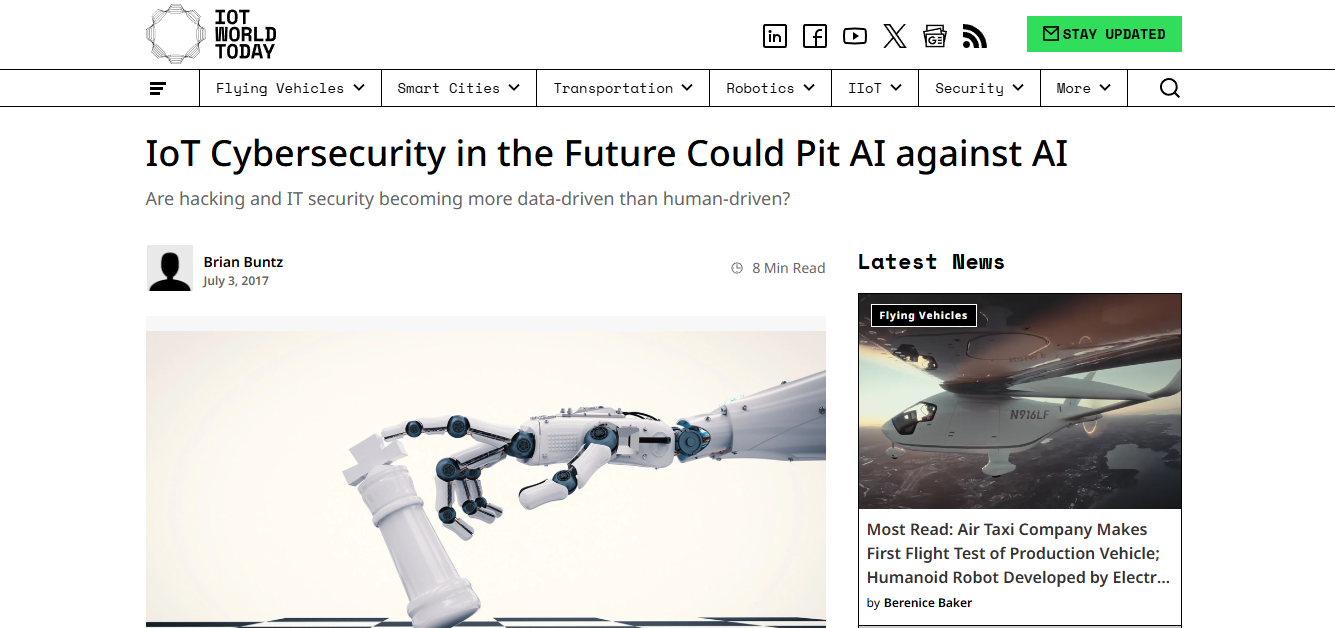 Future IoT Cybersecurity: AI vs AI