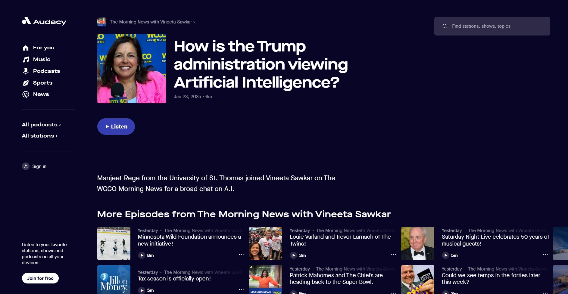 How is the Trump administration viewing AI?