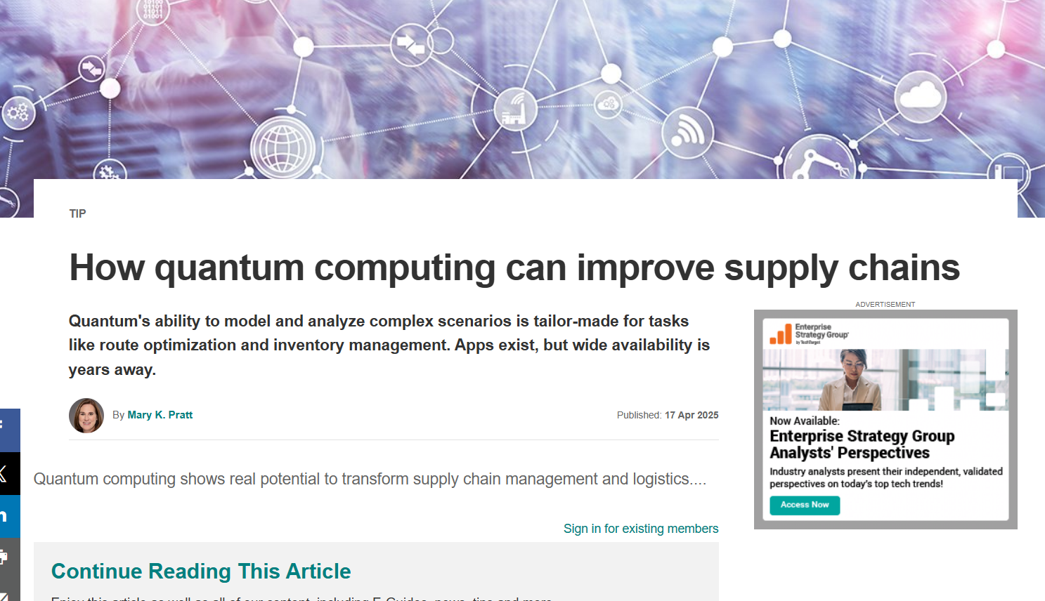 How quantum computing can improve supply chains